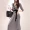 Mùa xuân và mùa hè năm 2020 phiên bản mới của phụ nữ Hàn Quốc của chiếc váy quấn cổ chữ V xẻ tà váy dài in áo dài tay dài tính khí - Váy dài