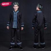 New Qingyi tùy chỉnh cao cấp dân tộc Yao quần áo màu đen cuộc sống tiếp nhận trang phục sân khấu quần áo nam - Trang phục dân tộc
