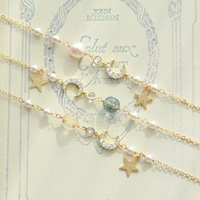 MokuStore ● Làm bằng tay ● Vintage hoang dã Nhật Bản Star Moon Pearl Bracelet Nữ [Manxing Baptist] vòng phong thuỷ