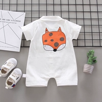 Белый комбинезон из хлопка и льна Fox