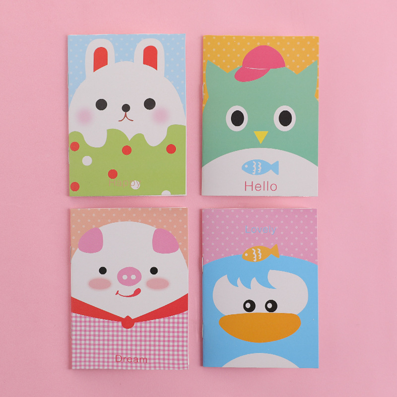 18 Cute Animal SeriesWith you Stationery Little book Cartoon Notepad Soft copy kindergarten pupil prize Little gift gift