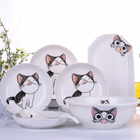 Кошка 4 8 -килочная тарелка, 1 миска для супа, 1 пластина рыбы, 1 большая ложка
