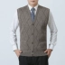 Trung niên quần áo nam cộng với nhung độn vest cha mùa thu và mùa đông mô hình kích thước lớn lỏng đan áo len cardigan vest vest đồ vest Dệt kim Vest