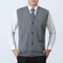 Trung niên quần áo nam cộng với nhung độn vest cha mùa thu và mùa đông mô hình kích thước lớn lỏng đan áo len cardigan vest vest đồ vest Dệt kim Vest