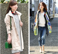 Mùa thu mới Nhật Bản ve áo dài phần cơ thể mảnh mai nữ áo gió rắn màu dài hoang dã mỏng manh áo ấm trung niên