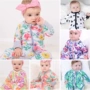 [Giải phóng mặt bằng] băng lụa cotton romper em bé thân mùa xuân và mùa thu trẻ sơ sinh dài tay hakkas phần mỏng trang phục - Áo liền quần quần áo cho bé