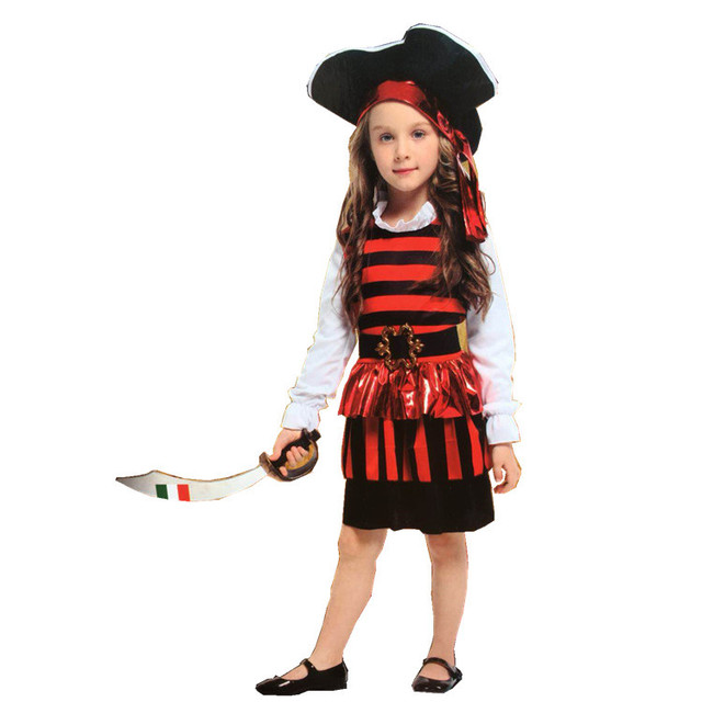Pirate Clothes For ChildrenCOS Halloween bar stage party party adult children female Caribbean a pirate boat longuette Dress up clothing