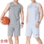 Quần áo thể thao nam trung niên mùa hè đồ ngủ cotton không tay áo vest cotton - Bộ đồ quần vải nam
