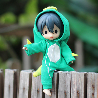 taobao agent Qingcang OB11 baby green fish head conjoined clothes jacket lazy seven 12 points bjd molly doll clothes GSC