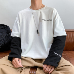 假兩件衛衣男寬鬆bf慵懶風潮港風男生秋季上衣ins潮流韓版個性潮