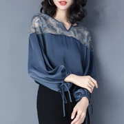 Mùa xuân 2019 mới của phụ nữ thời trang Hàn Quốc khí chất ngọn ren openwork áo sơ mi nhỏ voan áo sơ mi nữ dài tay - Áo sơ mi chiffon ren