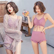 Áo tắm nữ nữ gợi cảm phiên bản Hàn Quốc che bụng thon gọn bikini ba mảnh kích thước lớn bảo thủ áo tắm suối nước nóng - Bikinis