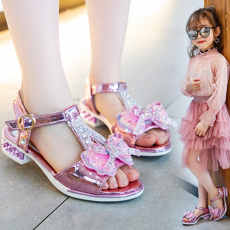 女童凉鞋2020新款韩版夏季时尚公主鞋中大童小女孩儿童高跟鞋软底