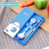 Ding Dang Spoon+цветочные палочки для еды (большой белый)