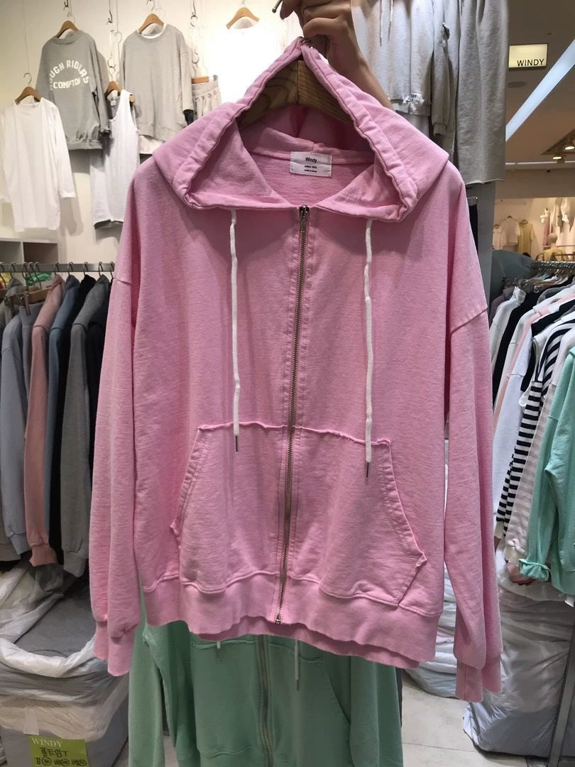 Miweike Dongdaemun, Hàn Quốc mua quần áo nữ mới, áo len thể thao có khóa kéo giản dị - Áo len