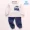 Bộ đồ lót nhiệt cho bé trai nam nữ mùa thu đông cộng với áo nhung dày hoạt hình áo sơ mi quần hai bộ 0-3 tuổi