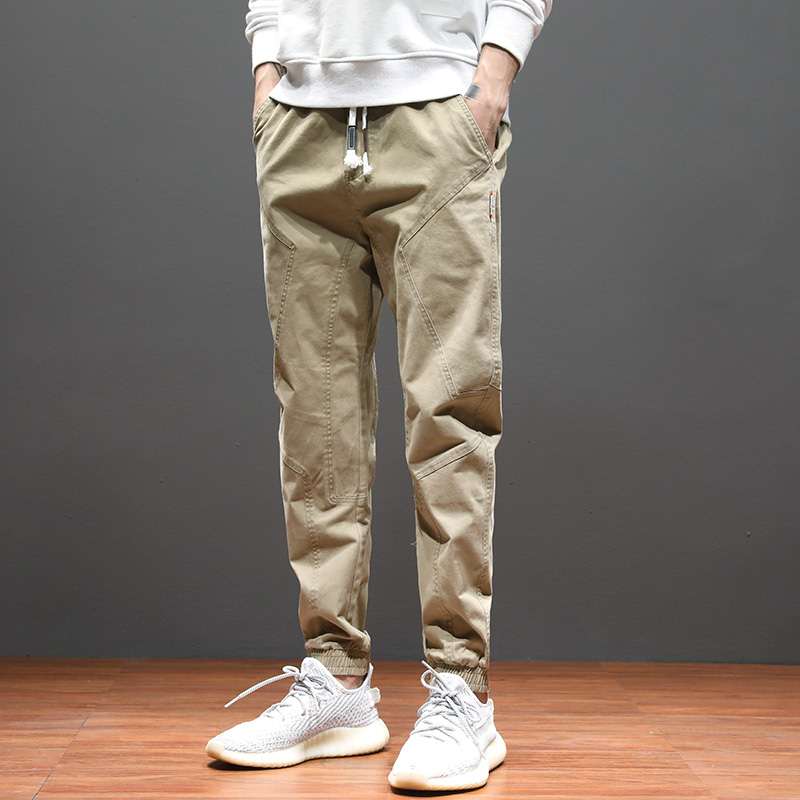Khaki (Xm-565 Conventional)Hong Kong Chaopai Yu wenle man Casual pants Tightness motion trousers Tie one's feet Haren pants easy Pencil Pants trousers
