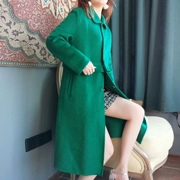 Áo khoác cashmere hai mặt nữ dài 2019 phiên bản mới phổ biến của Hàn Quốc mùa thu và mùa đông áo len dài tay - Áo len lót đôi