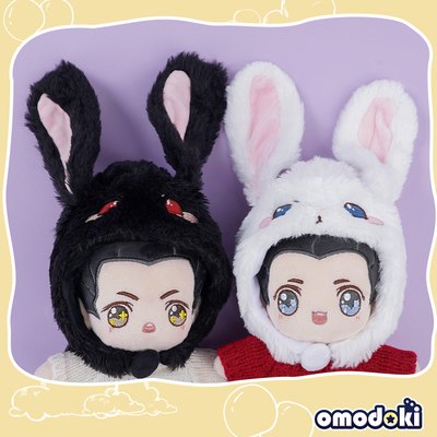 taobao agent Omodoki 20cm baby with 15 cm baby jacket accessories cute black and white rabbit doll cloth hat