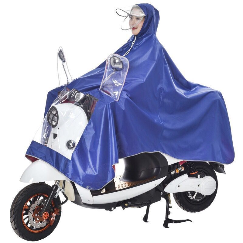 电动车雨衣摩托车面罩成人单人男女士双帽檐加大加厚雨披双人雨衣