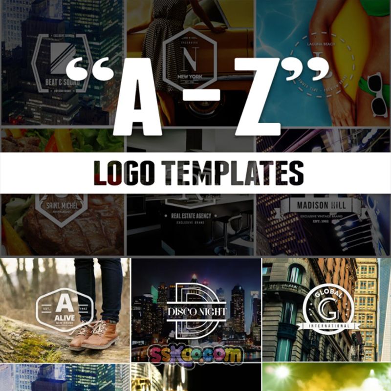 从A到Z 26个英文字母LOGO标志品牌图案图形设计素材AI矢量模板