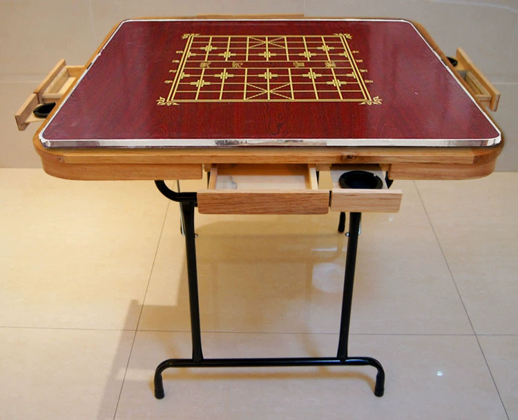 Hộ gia đình gỗ chắc chắn gấp bàn mạt chược đơn giản cờ vua hai tay cọ xát bảng vuông bàn 4 người chơi bài mạt chược ins 