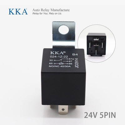 디바이스마트,EV 전기차/캠핑카/그린에너지 > 스위치/커넥터/릴레이 > 릴레이,SMG,KKA-B4 릴레이 24V 40A 5핀 철판 [TYE-RL008],차량용 릴레이 24V 40A 5핀 / NO : 40A 14V / NC : 30A 14V / 1a1b1c / 브라켓(철)