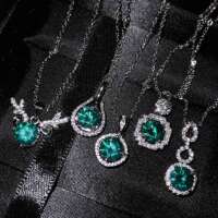 Maldives Blue Green Moissanite Diamond Necklace A Deer Has Y