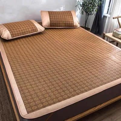 凉席藤席加厚凉席子1米8三件套1米5可折叠单双人学生宿舍