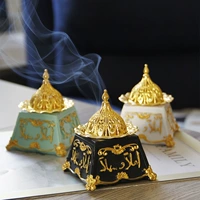 Смола, золотая металлическая классическая ретро курильница для благовоний, аромалампа в стиле древности, комплект
