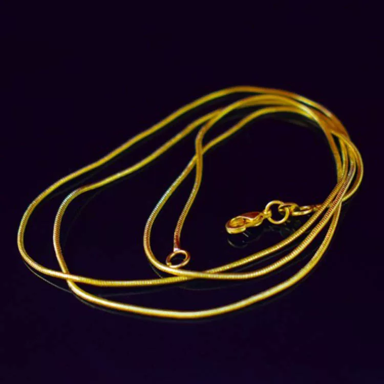 [Ювелирное изделие 18K позолоченная змеевидная цепочка 1.2 мм Necklace?]