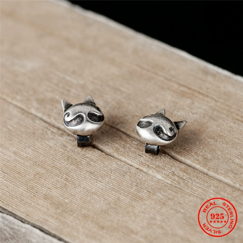 MKENDN Personality Cute Bearded cat Stud Earrings For Women