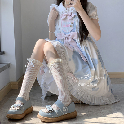 taobao agent Japanese white lace socks, Lolita style, lace dress