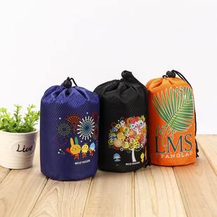 Mesh nylon bundle pocket polyester drawstring bag Oxford cloth pocket rope bag down jacket storage bag travel bag