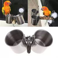 Bird Feeder Stainless Steel Bowls for Cage Parakeet Food