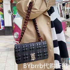 Заказной рюкзак 适用于burberry/巴宝莉女lola链条萝纳包菱格时尚锁扣单肩邮差包 Burberry/Lola