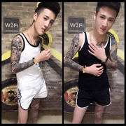 Net red với phù hợp với nam mùa hè nhanh red man shorts vest tinh thần guy xã hội người ngắn tay áo hai mảnh