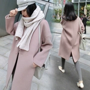 Mùa thu đông 2018 phiên bản Hàn Quốc mới của áo len kiểu kiểu nữ dài hồ sơ áo len lỏng màu hồng thủy triều