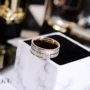 Kim cương phong cách Hồng Kông hai lớp vỏ nhẫn nữ mô hình bằng thép titan mạ vàng hồng 18k nhẫn vàng chic Nhật Bản và trang sức nhẫn Hàn Quốc nhẫn cưới bạch kim