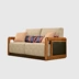 Trung Quốc phong cách ghế gỗ rắn ghế sofa đơn đơn giản hiện đại khách sạn dân cư phòng khách vải vải kết hợp với bàn ghế cà phê - Bộ đồ nội thất Bộ đồ nội thất