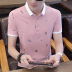 Mùa hè cotton ngắn tay t-shirt thanh niên ve áo nhỏ POLO áo sơ mi kinh doanh người đàn ông giản dị của hoa khâu T-Shirt triều Polo