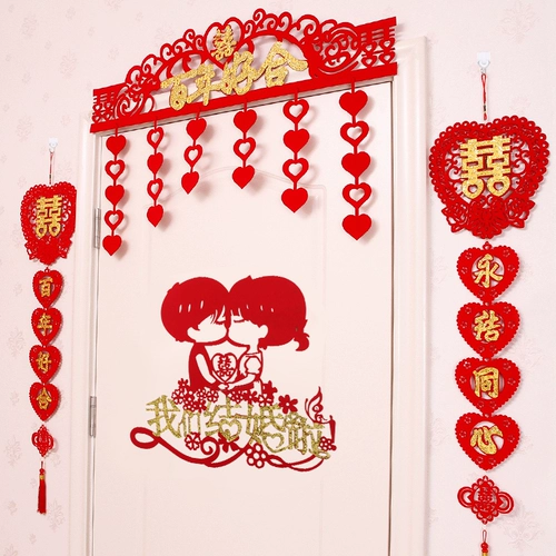 Свадебная комната декоративный костюм Свадьба Новая домашняя занавеска, украшение цветов, свадебная творческая романтическая макета Свадебные принадлежности