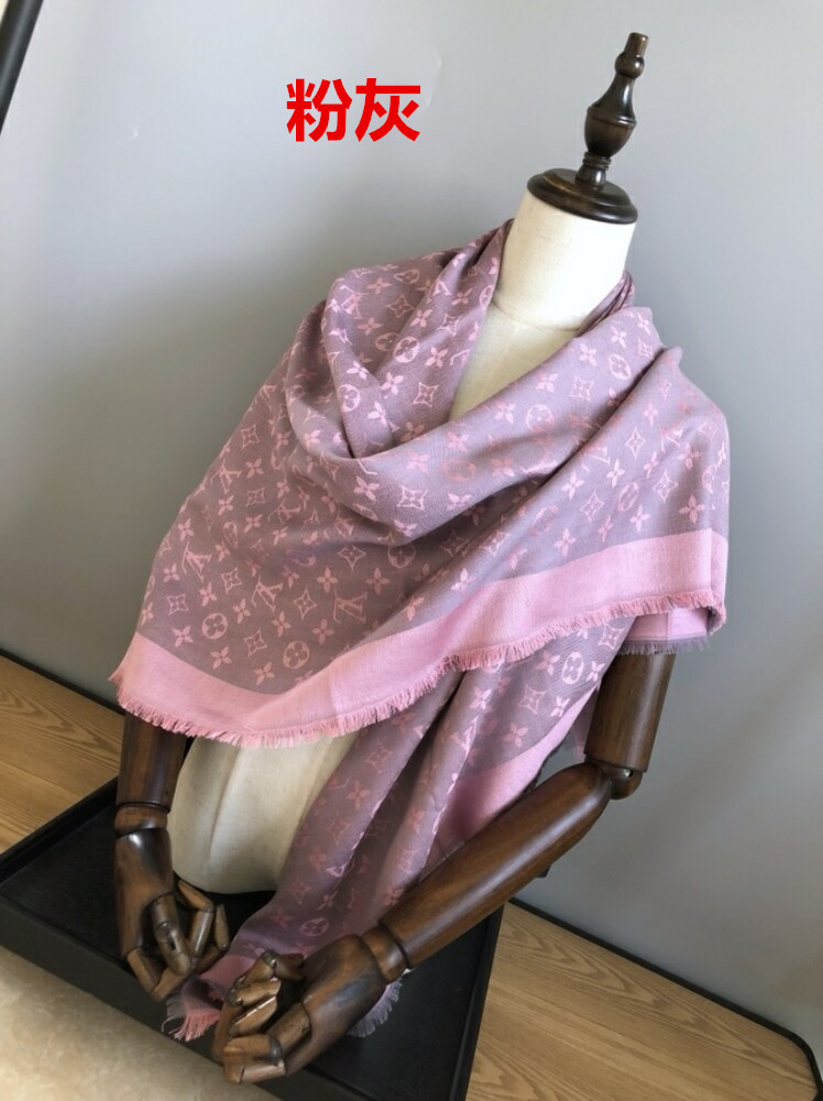 Powder AshStar of the same style Classic style Denim blue Large square towel Versatile scarf Autumn and winter wool real silk Shawl two-sided Silk scarf female