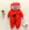 Em bé ra khỏi áo khoác mùa đông nam và nữ 3-6-12 tháng tuổi với bộ đồ bó sát mặc áo dài năm mới đỏ ấm