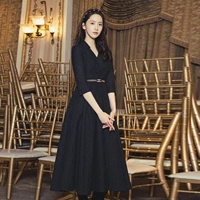 Осеннее платье, приталенный элитный корсет, французский стиль