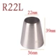 R22L (диаметр маленького отверстия 22 мм)