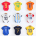 2018 World Cup bé jersey cotton ngắn tay jumpsuit bé phù hợp với bóng đá mùa hè người hâm mộ nhỏ tam giác romper Áo liền quần