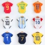 2018 World Cup bé jersey cotton ngắn tay jumpsuit bé phù hợp với bóng đá mùa hè người hâm mộ nhỏ tam giác romper bộ hoạt hình bé trai
