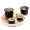 Cốc nhanh sáng tạo gốm đen Mini One Pot Hai ly Trà du lịch di động Bộ tách trà Chảy trà Kung Fu - Trà sứ