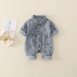 Детский джинсовый милый комбинезон для раннего возраста для выхода на улицу, популярно в интернете, в корейском стиле
